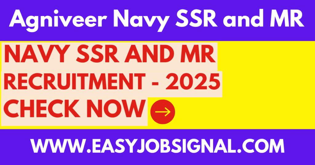 Agniveer Navy SSR and MR Online Form 2025