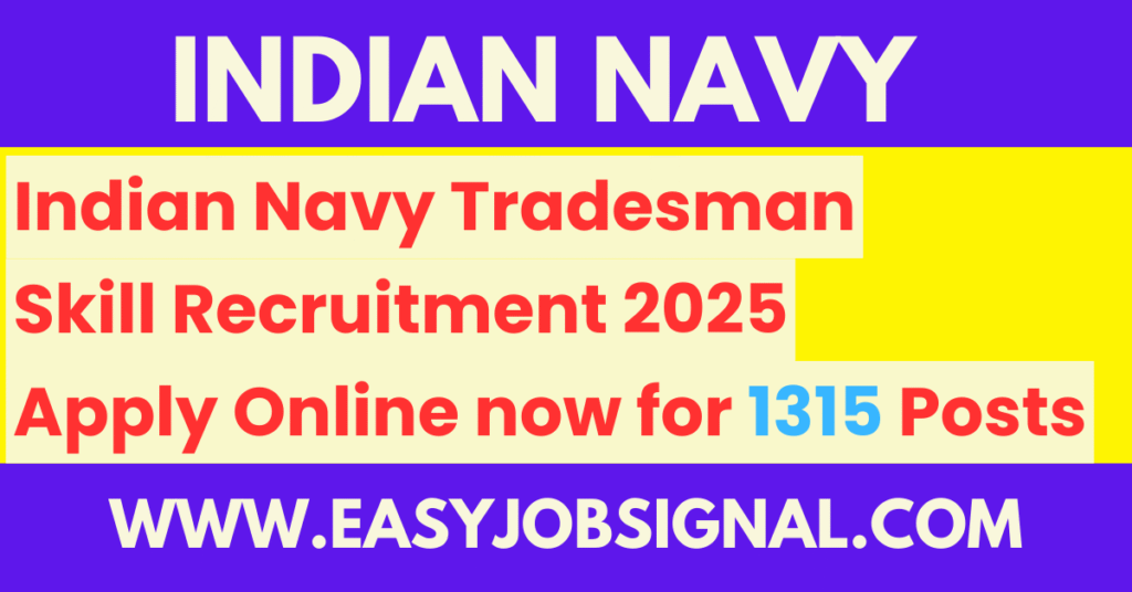 Indian Navy Trades Man Skill Recruitment 2025