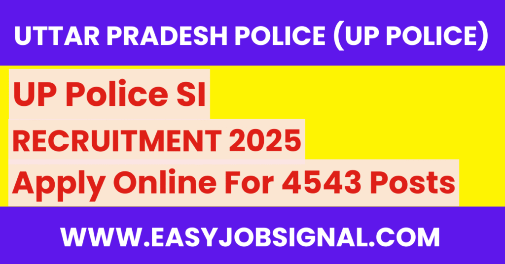 UP Police SI Recruitment 2025